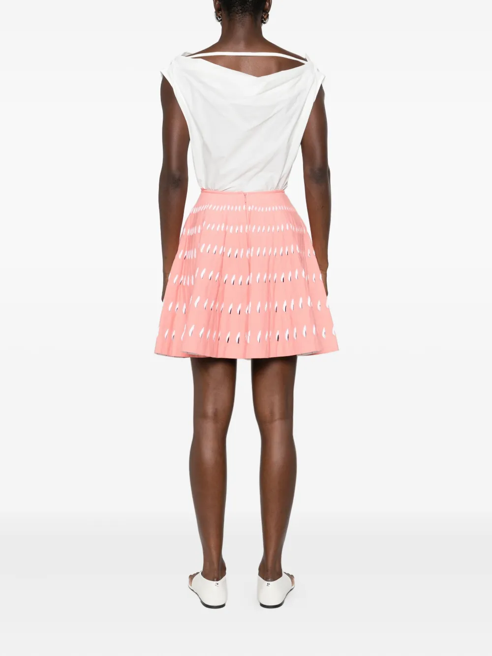 Pre-owned Alaïa 2000s Cut-out Mini Skirt In Pink