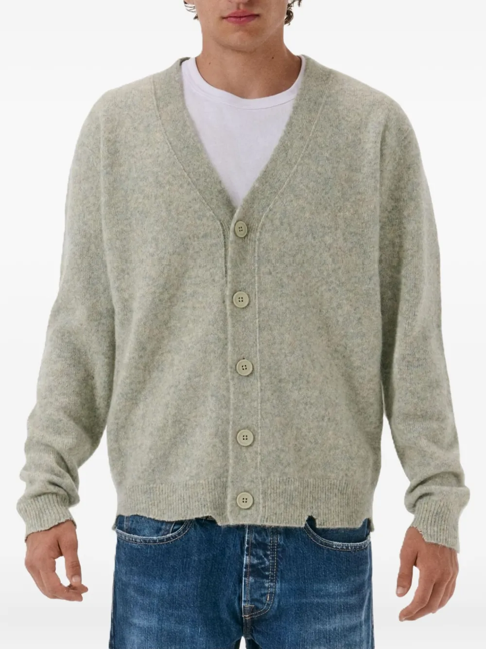 Cycle Buttoned Cardigan In Gray