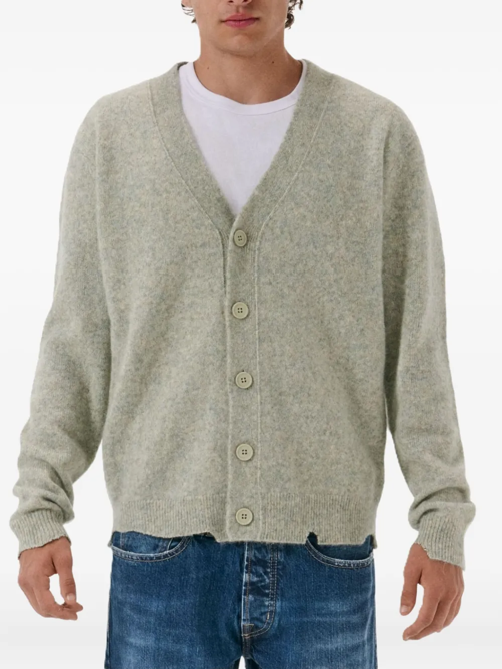 Cycle Buttoned Cardigan In Gray