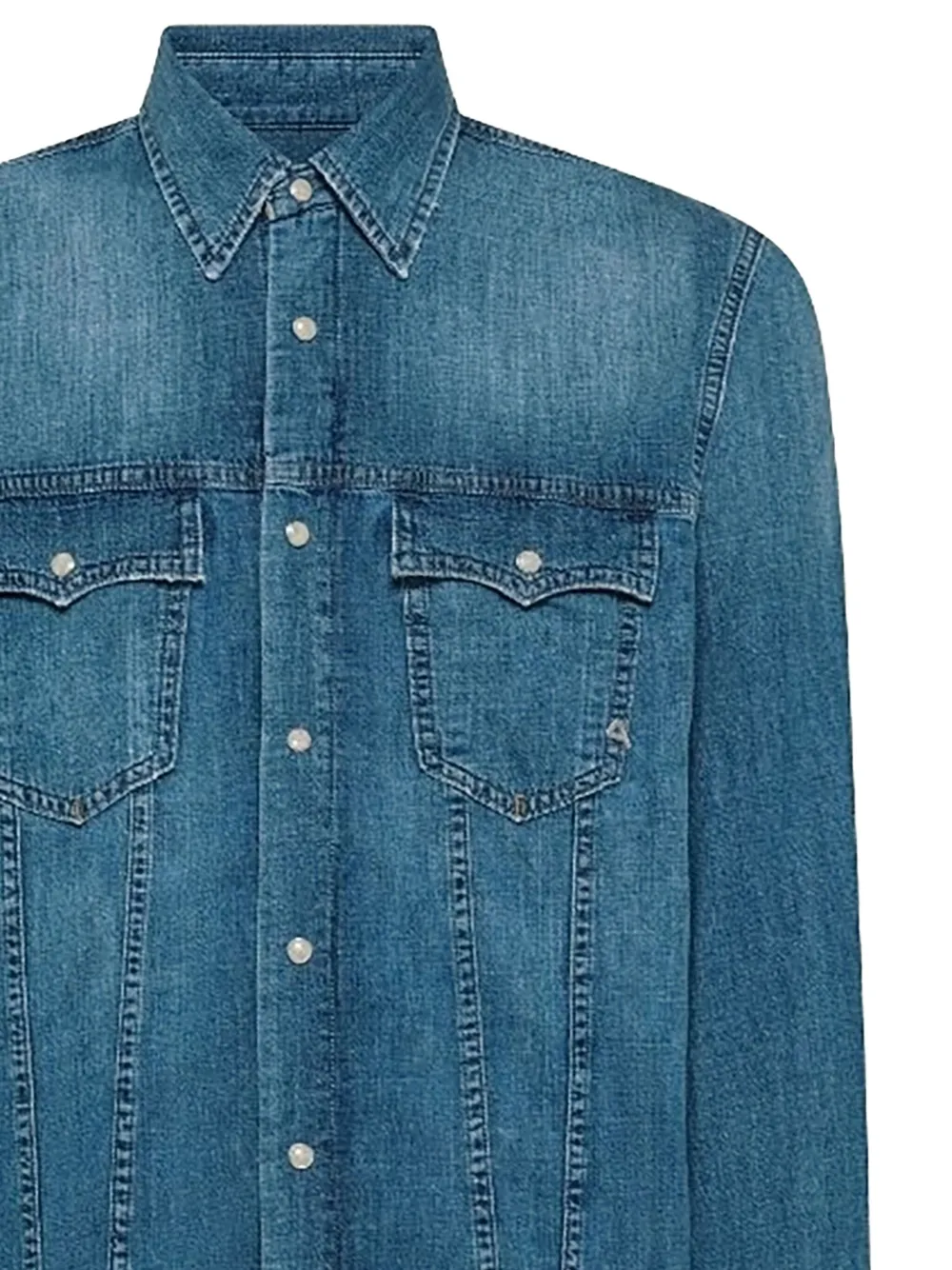 Cycle chest-pocket button-fastening shirt - Blauw