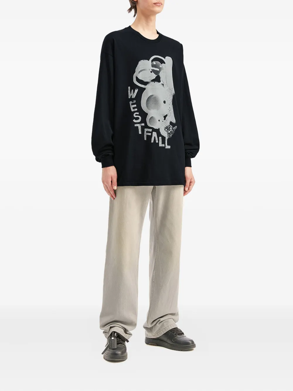WESTFALL graphic-print long sleeve T-shirt - Zwart