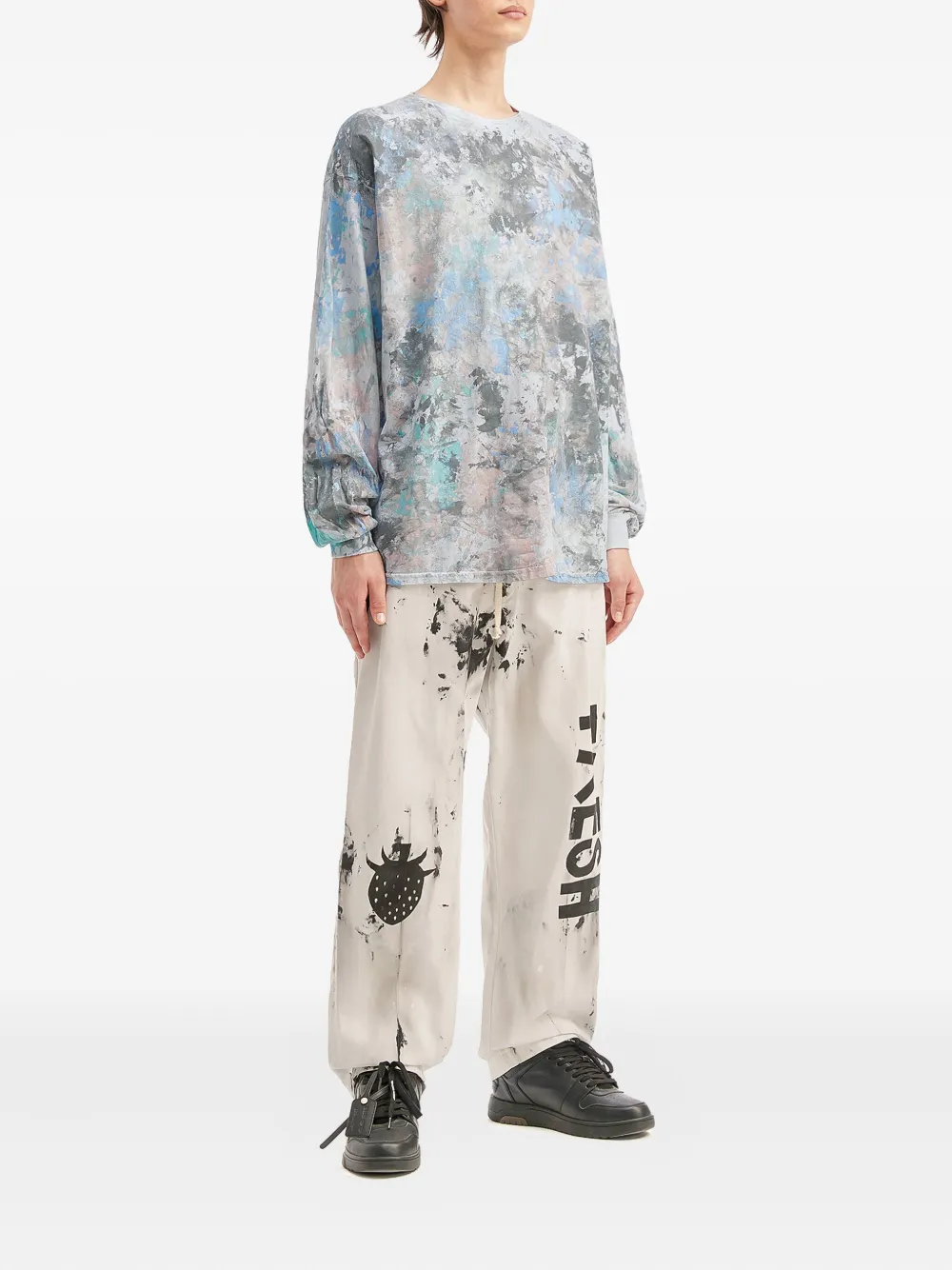 WESTFALL long-sleeve printed T-shirt - Wit