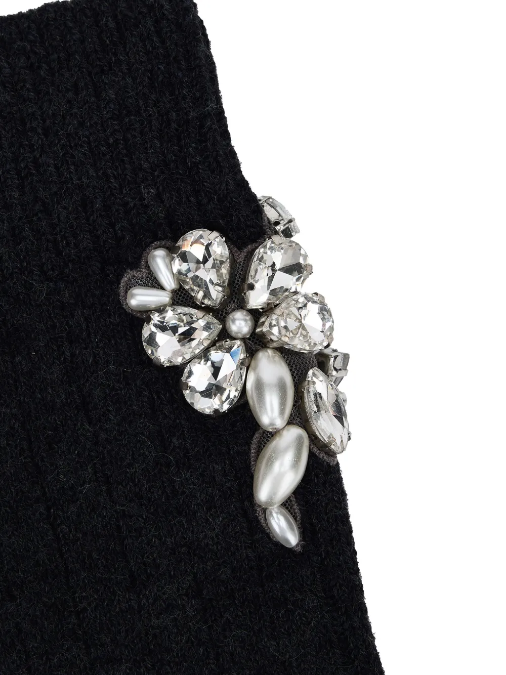 Simone Rocha Embellishment Ribbed Socks In Black