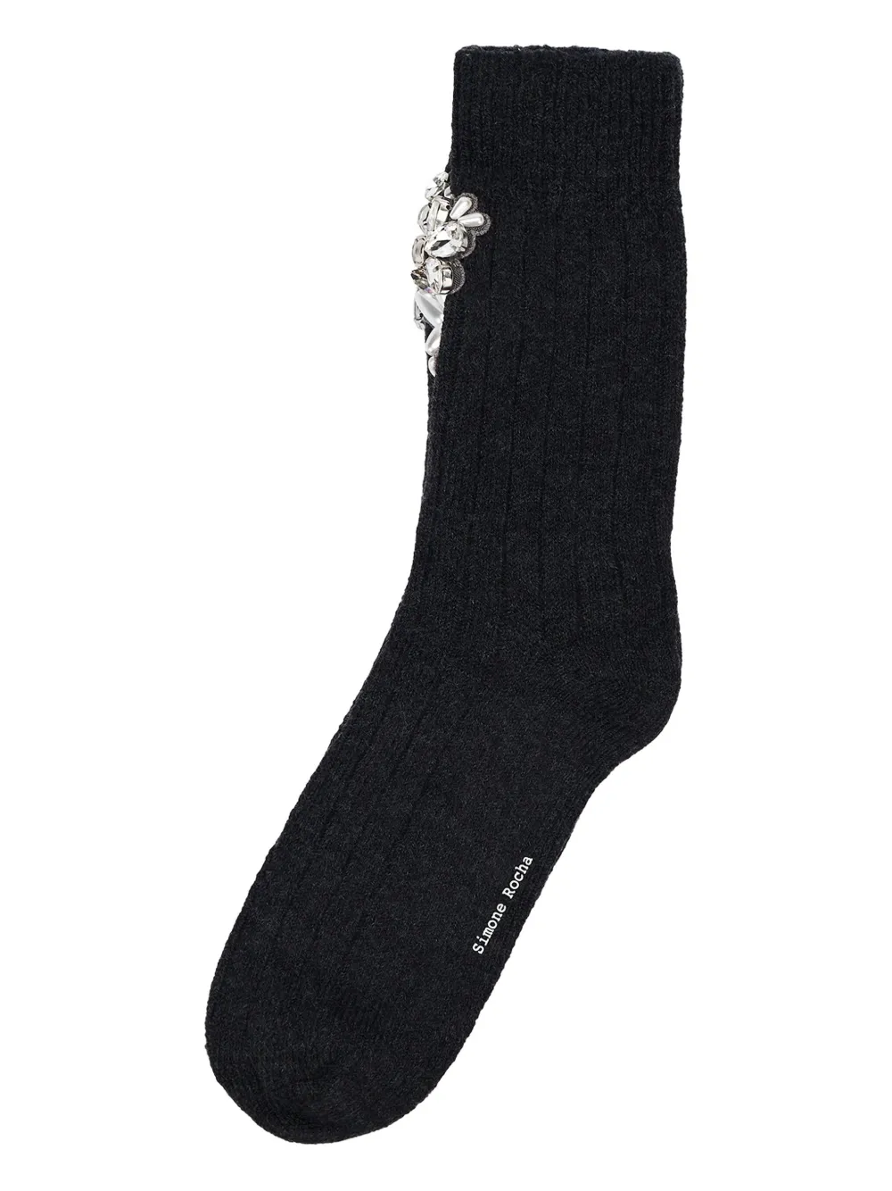 Simone Rocha calcetines tejidos de canalé con detalles | negro | Image 1