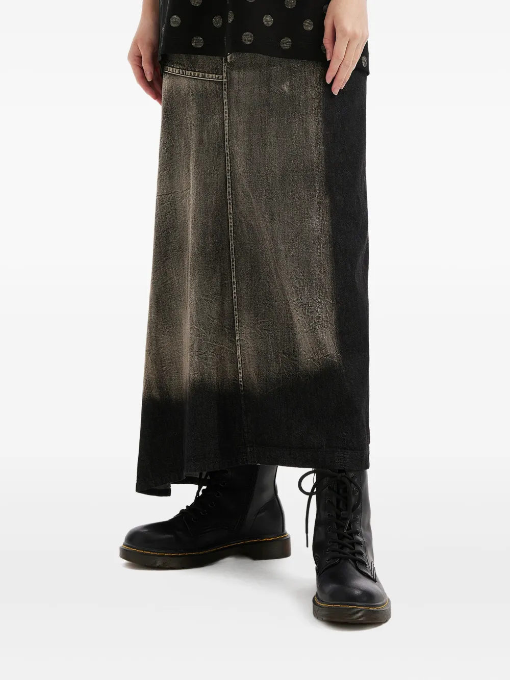 Y's Cargo Pocket Skirt In Black