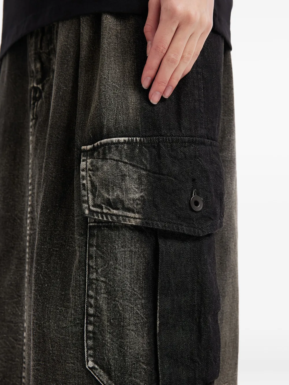 Y's Cargo Pocket Skirt In Black