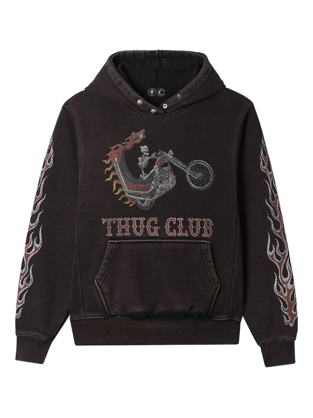 THUG CLUB sudadera con capucha y logo gráfico | negro | Image 1