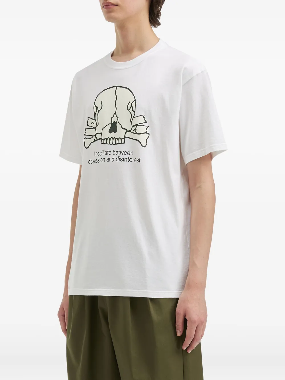 Undercover T-shirt met doodskopprint Wit