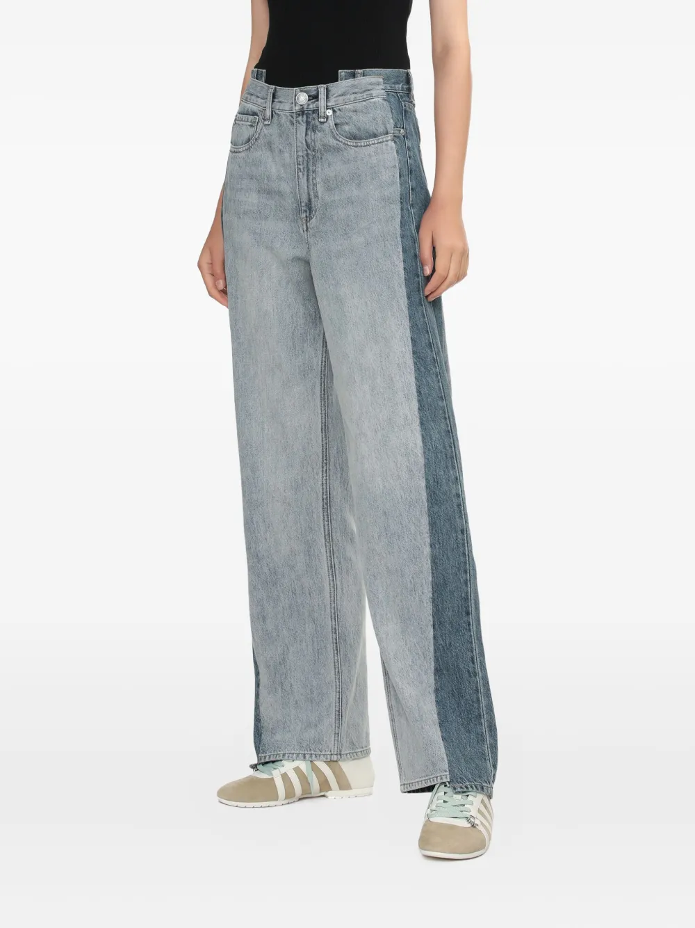 Rag & Bone Shea Panelled Jeans In Blue
