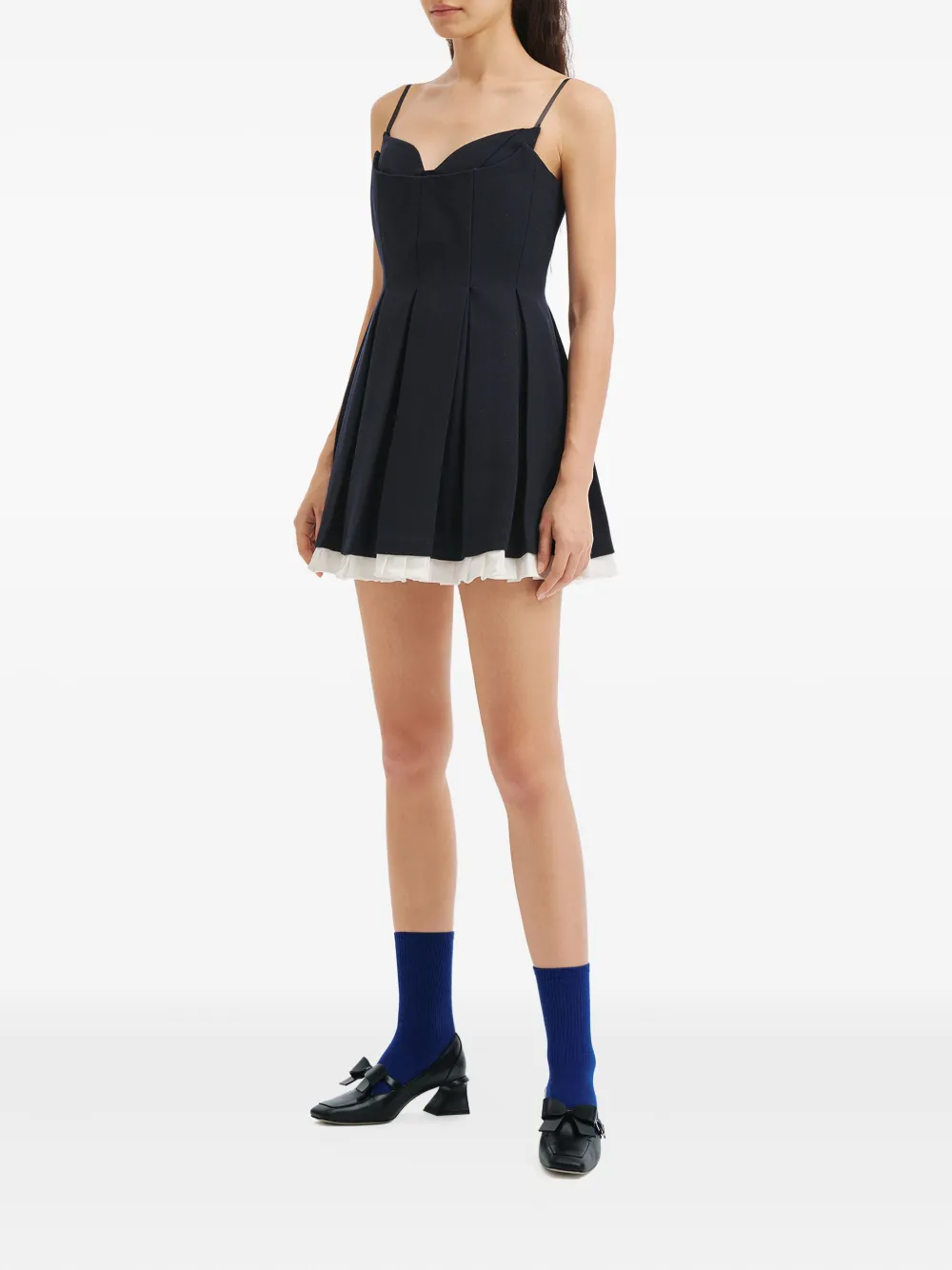 Shushu-tong Pleated Mini Dress In Blue