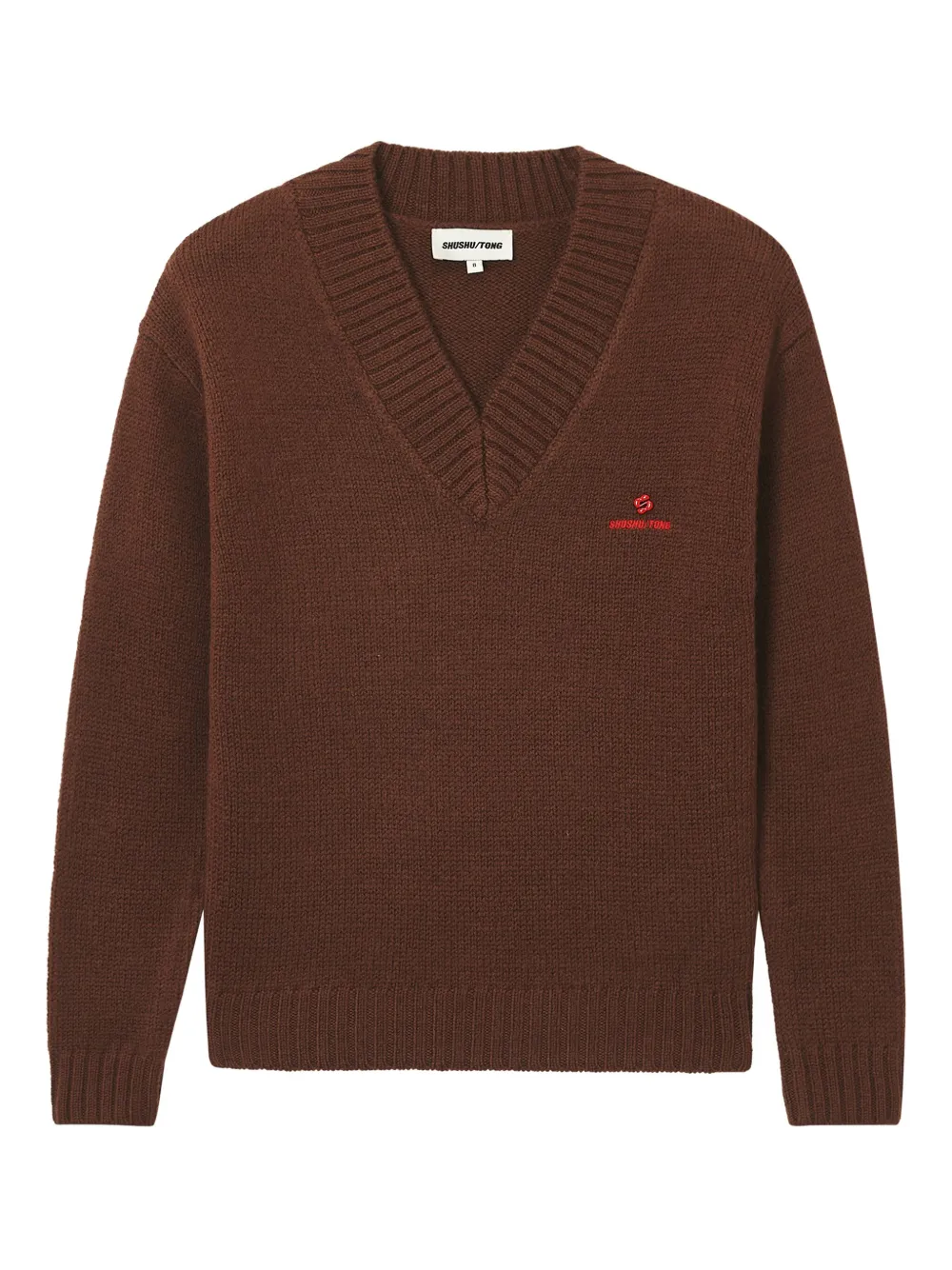 Shushu-tong V-neck Logo Sweater In Brown