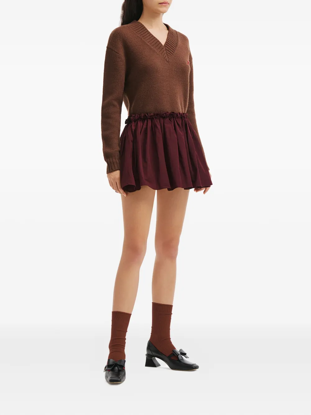 Shushu-tong V-neck Logo Sweater In Brown