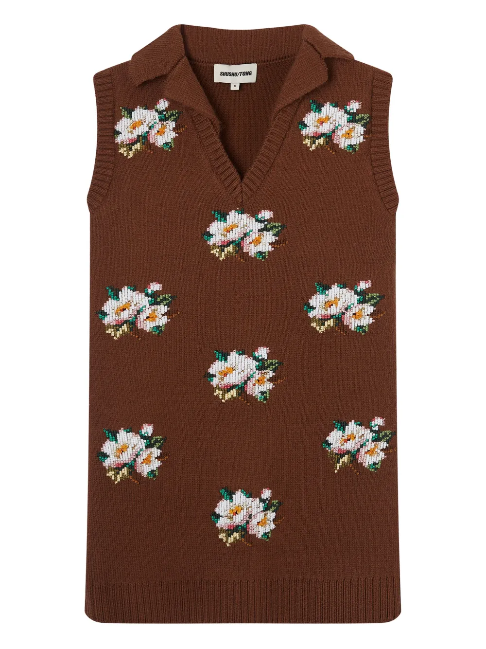 Shushu-tong Floral Mini Dress In Brown