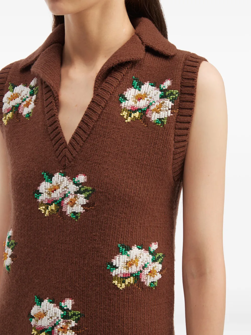 Shushu-tong Floral Mini Dress In Brown