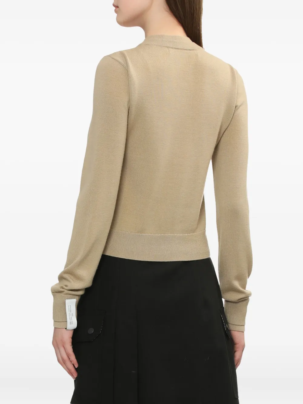 Rokh Buttoned Wool Cardigan In Neutral