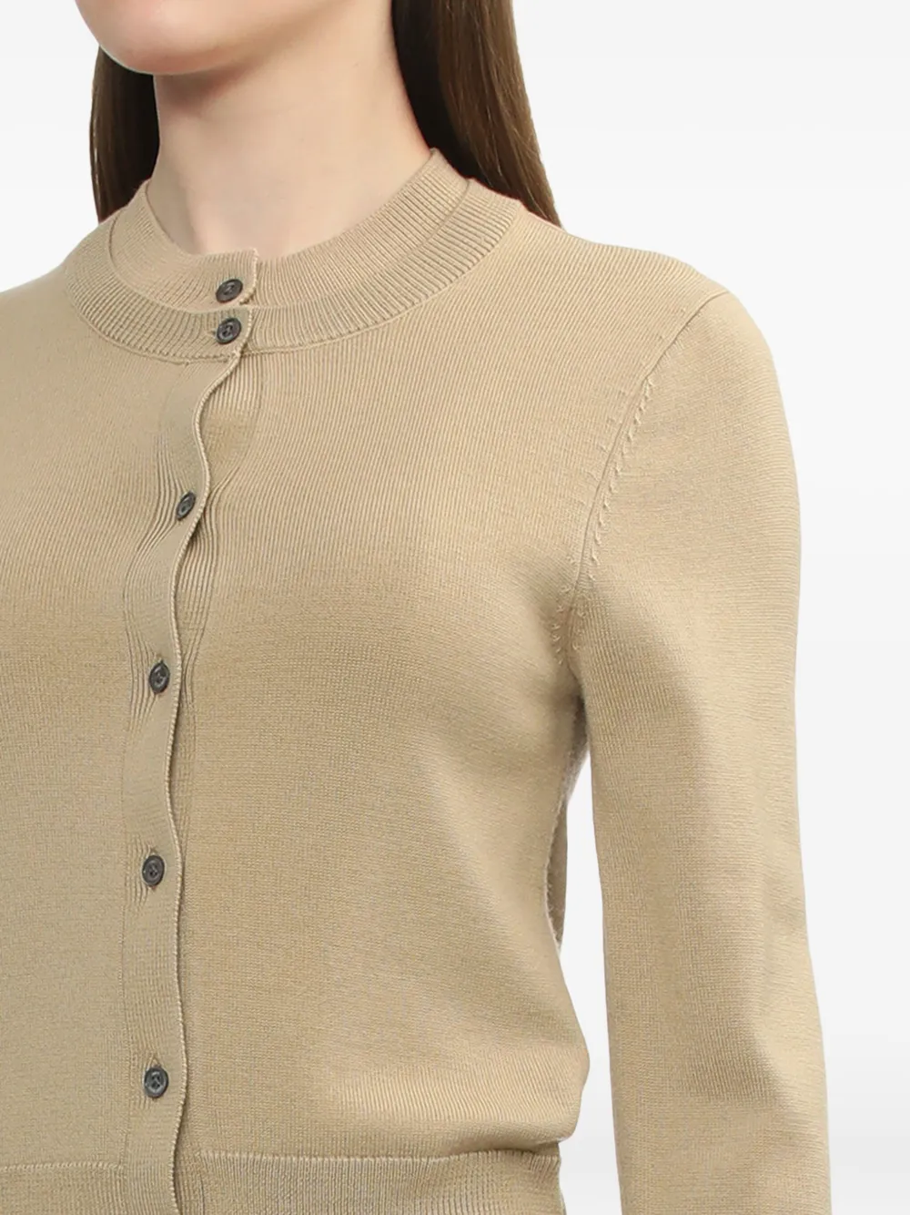Rokh Buttoned Wool Cardigan In Neutral