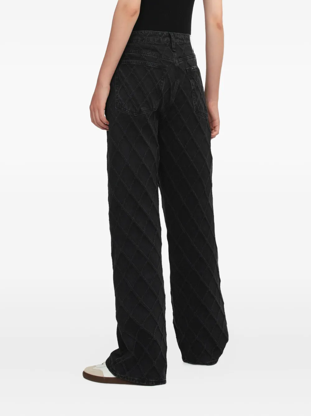 Rag & Bone Diamond-pattern Jeans In Black