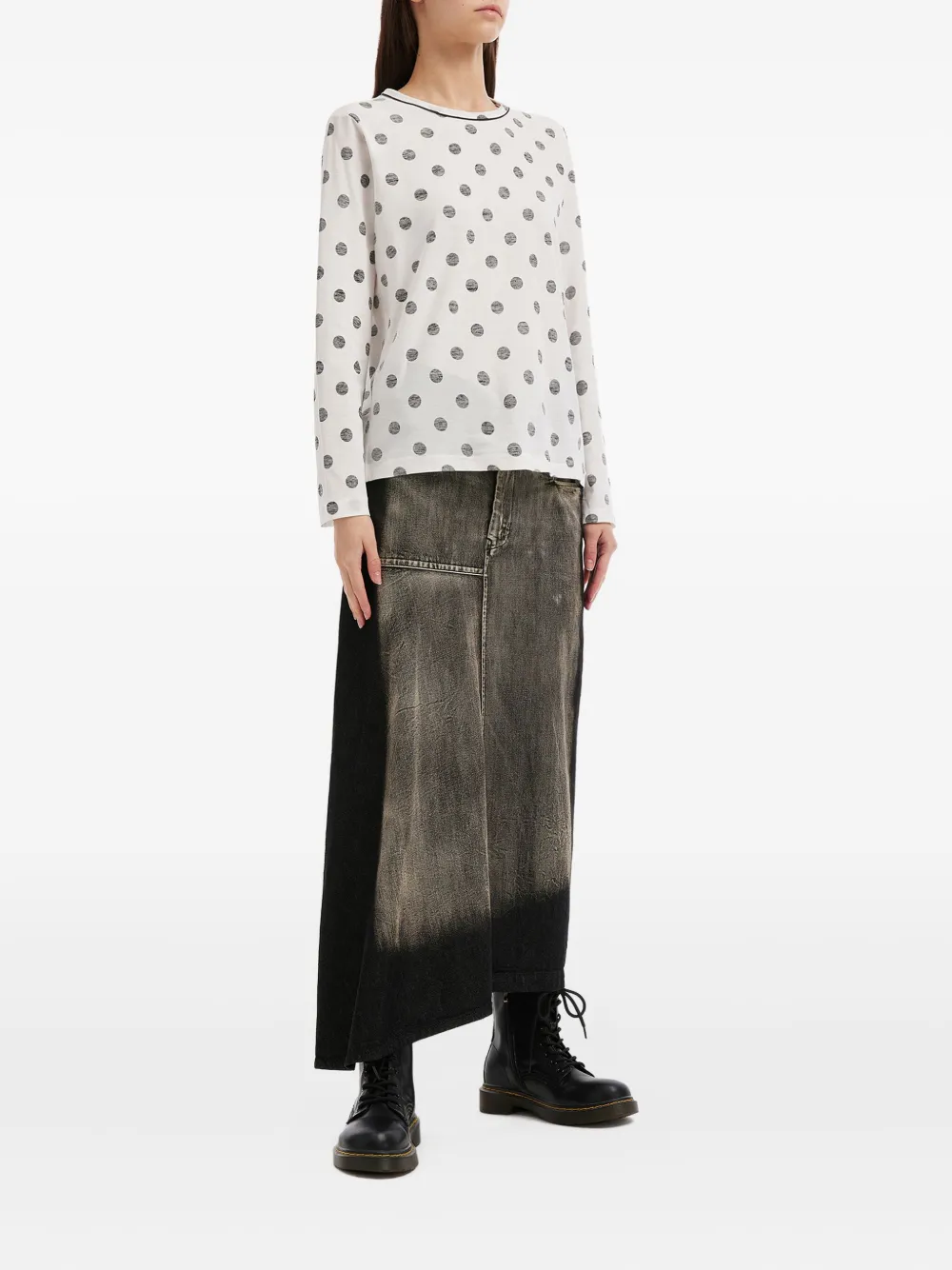 Y's Polka-dot Top In White