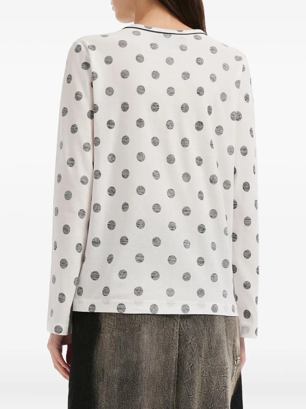 Y's Polka-dot Top In White
