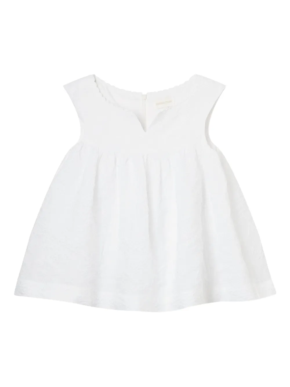 SHUSHU/TONG textured V-neck top - Bianco