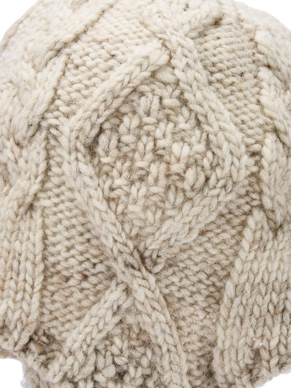 Y's Cable-knit Logo Hat In Neutral