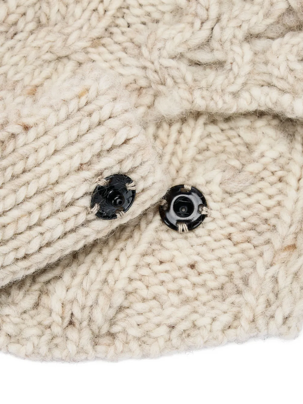 Y's Cable-knit Logo Hat In Neutral