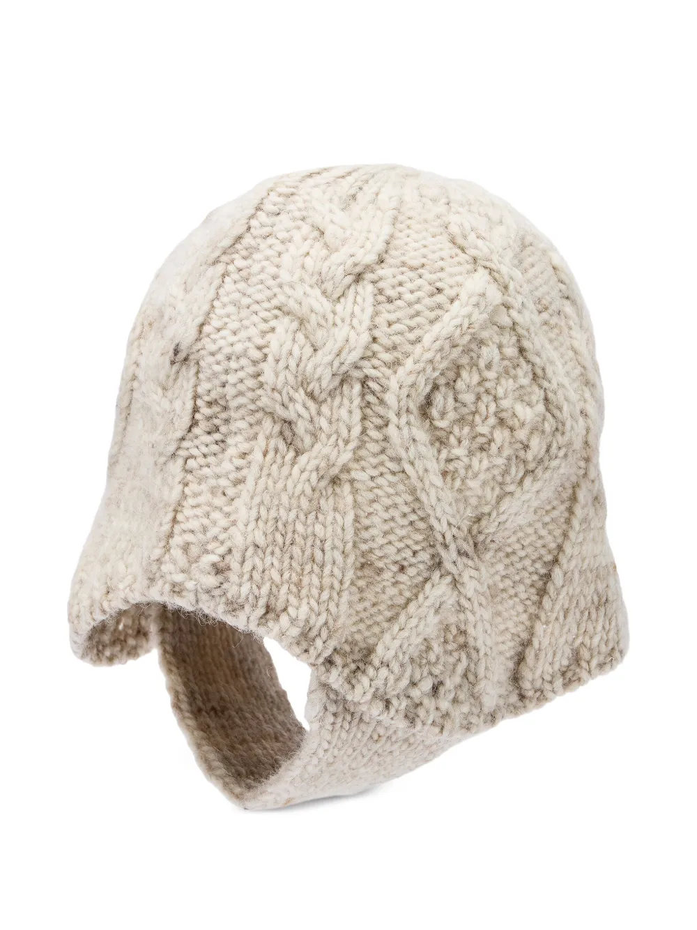 Y's Kabelgebreide hoed met logo - Beige