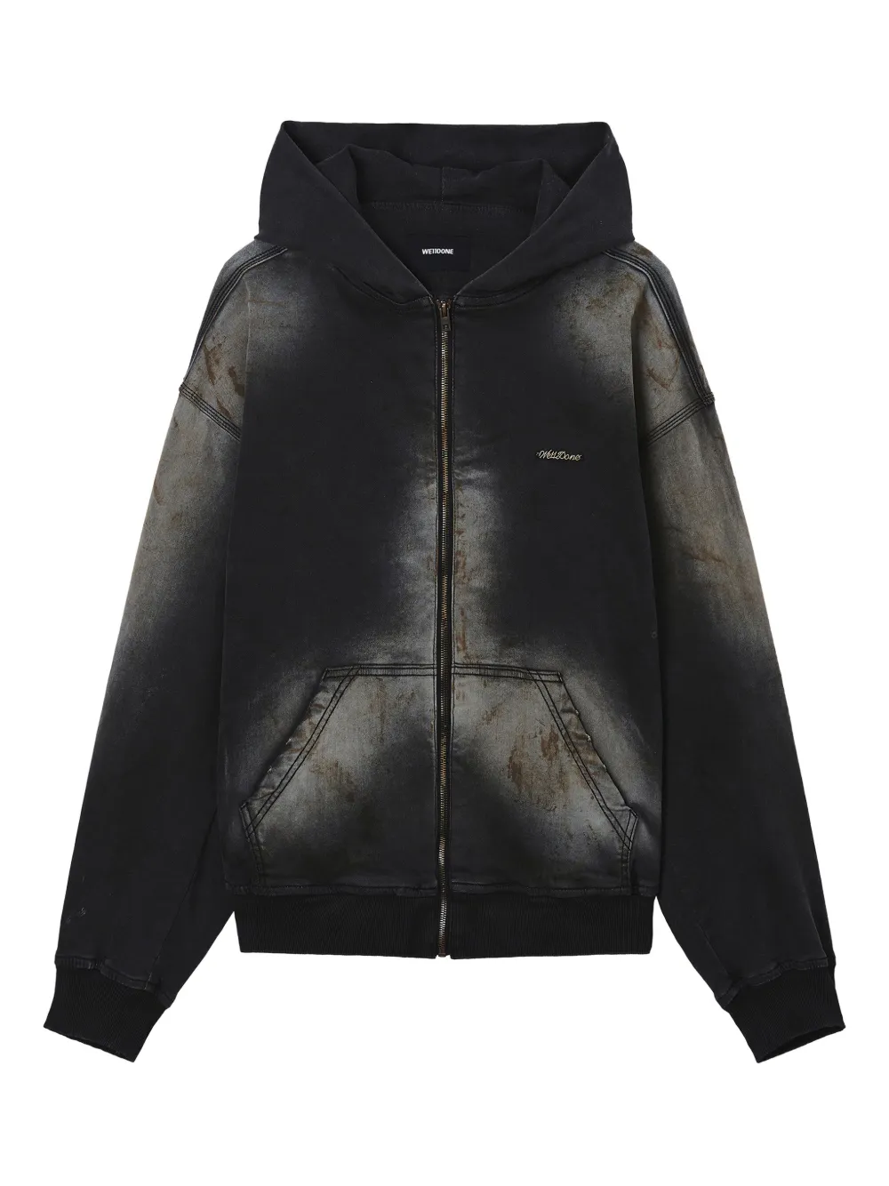 We11 Done Zip-up Hoodie In Black