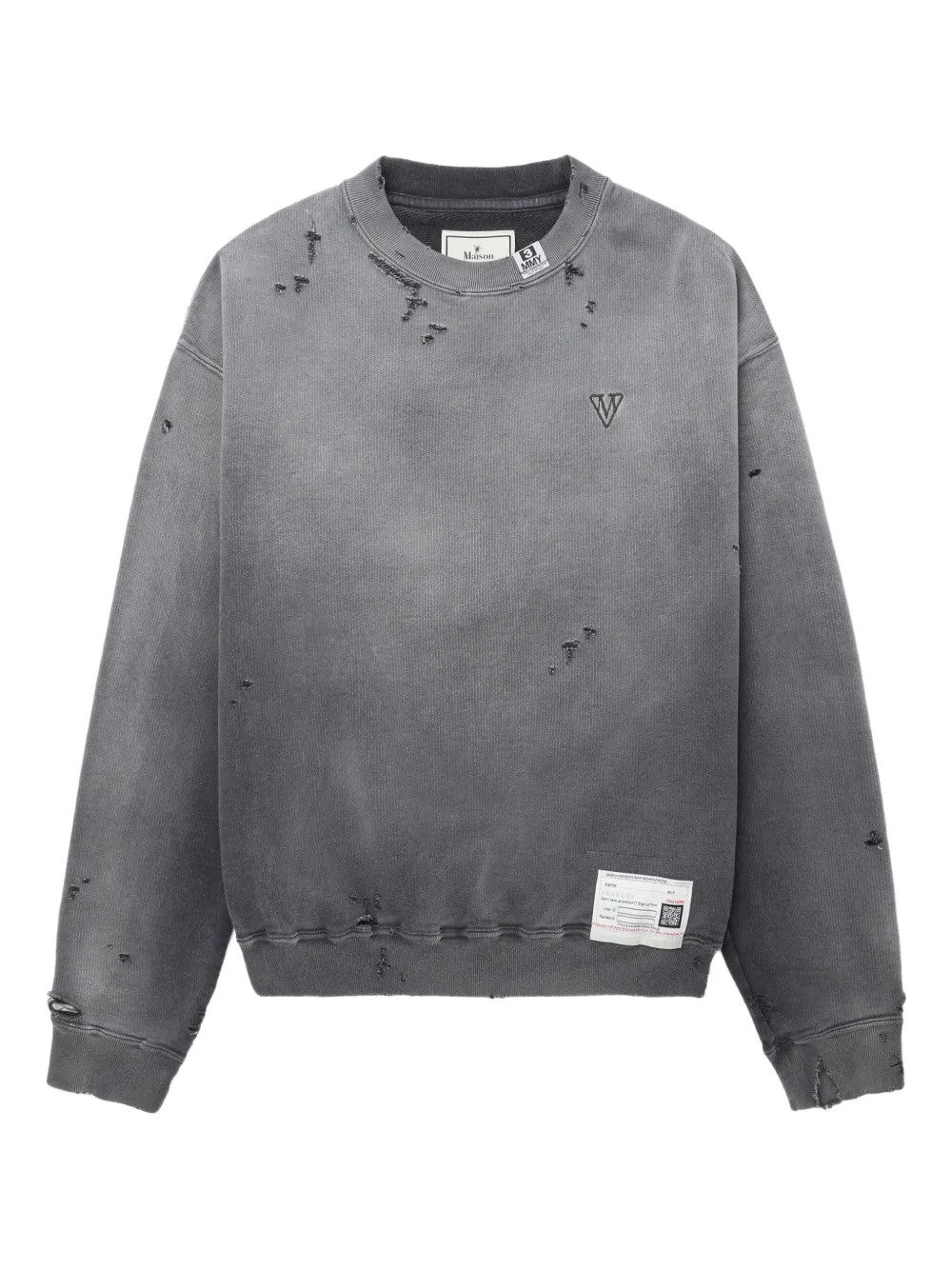 Miharayasuhiro Distressed Sweatshirt In Brown