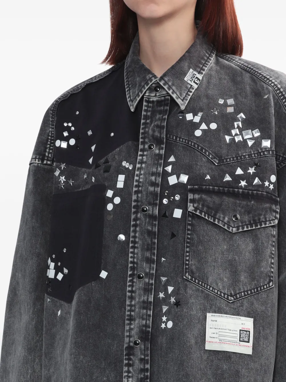 Maison MIHARA YASUHIRO Denim blouse Grijs