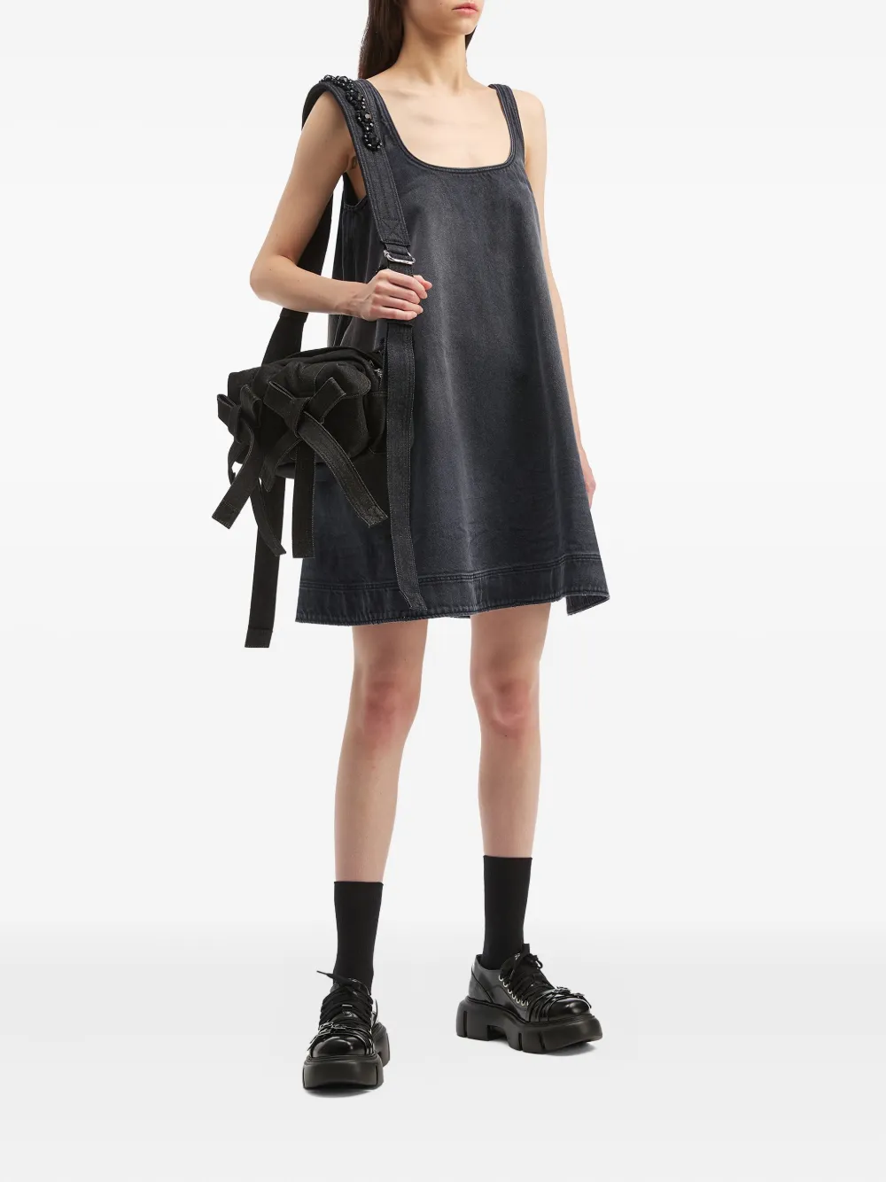 Simone Rocha Mini-jurk met kralen applicatie - Grijs