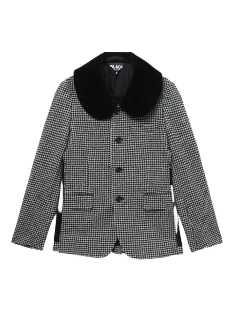 Black Comme Des Garçons houndstooth collar blazer