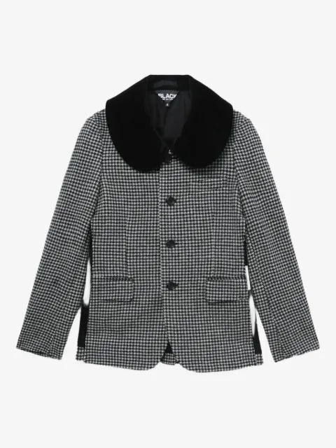 Black Comme Des Garçons blazer con cuello pied de poule