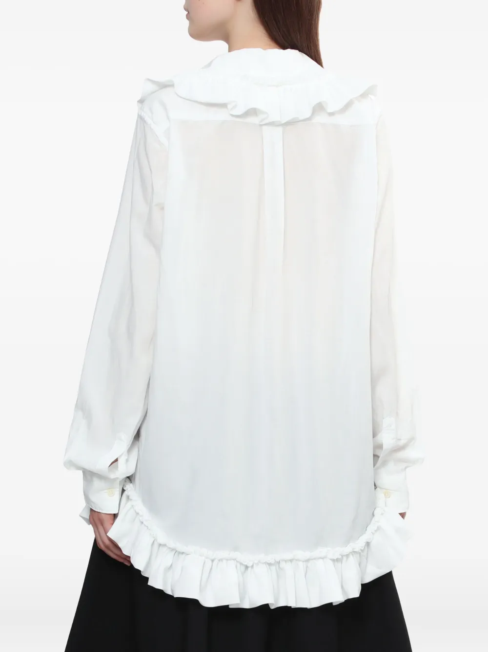 Comme Des Garcons Girl Ruffled Collar Shirt In White