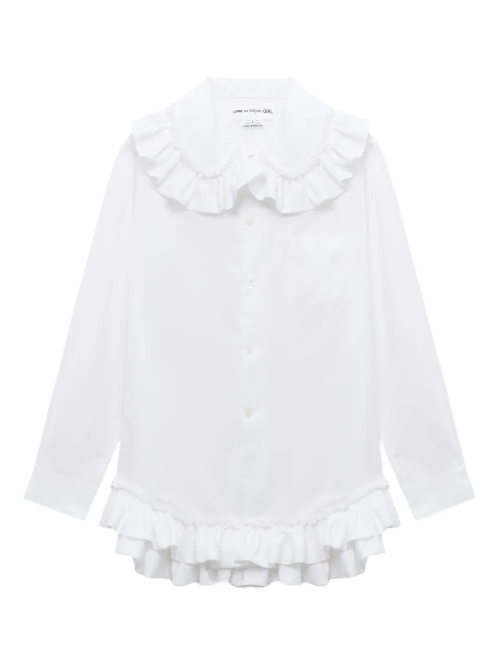 Comme Des Garcons Girl Ruffled Collar Shirt In White