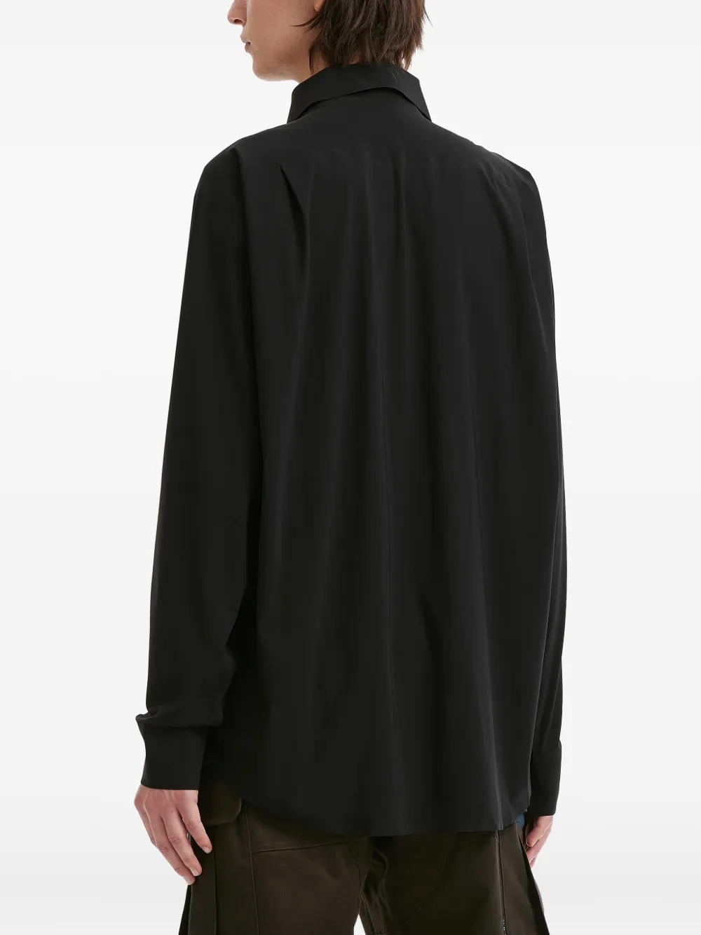 GR10K Overhemd met zak en knoop Zwart