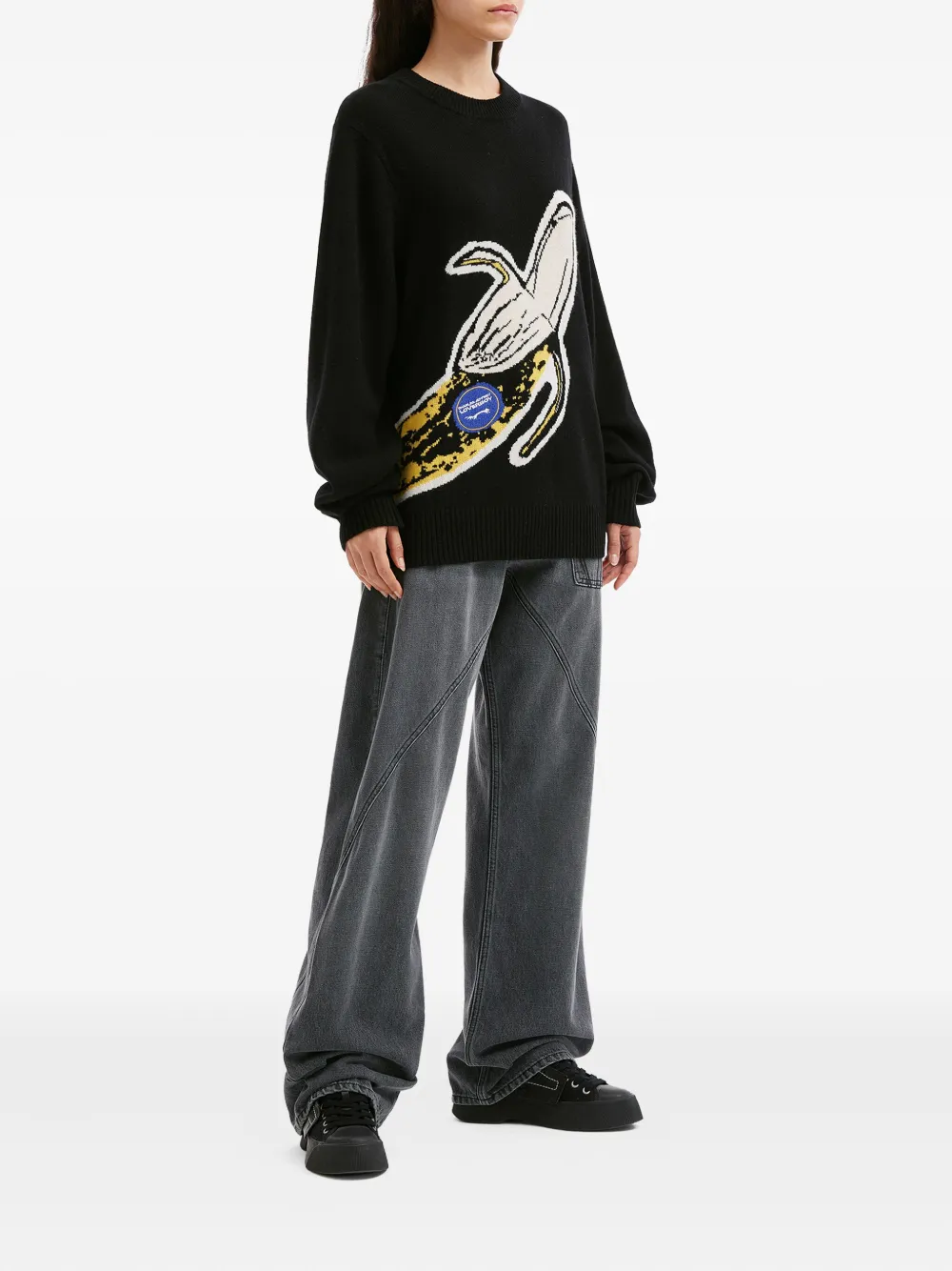 Charles Jeffrey Loverboy Banana-graphic Sweater In Black