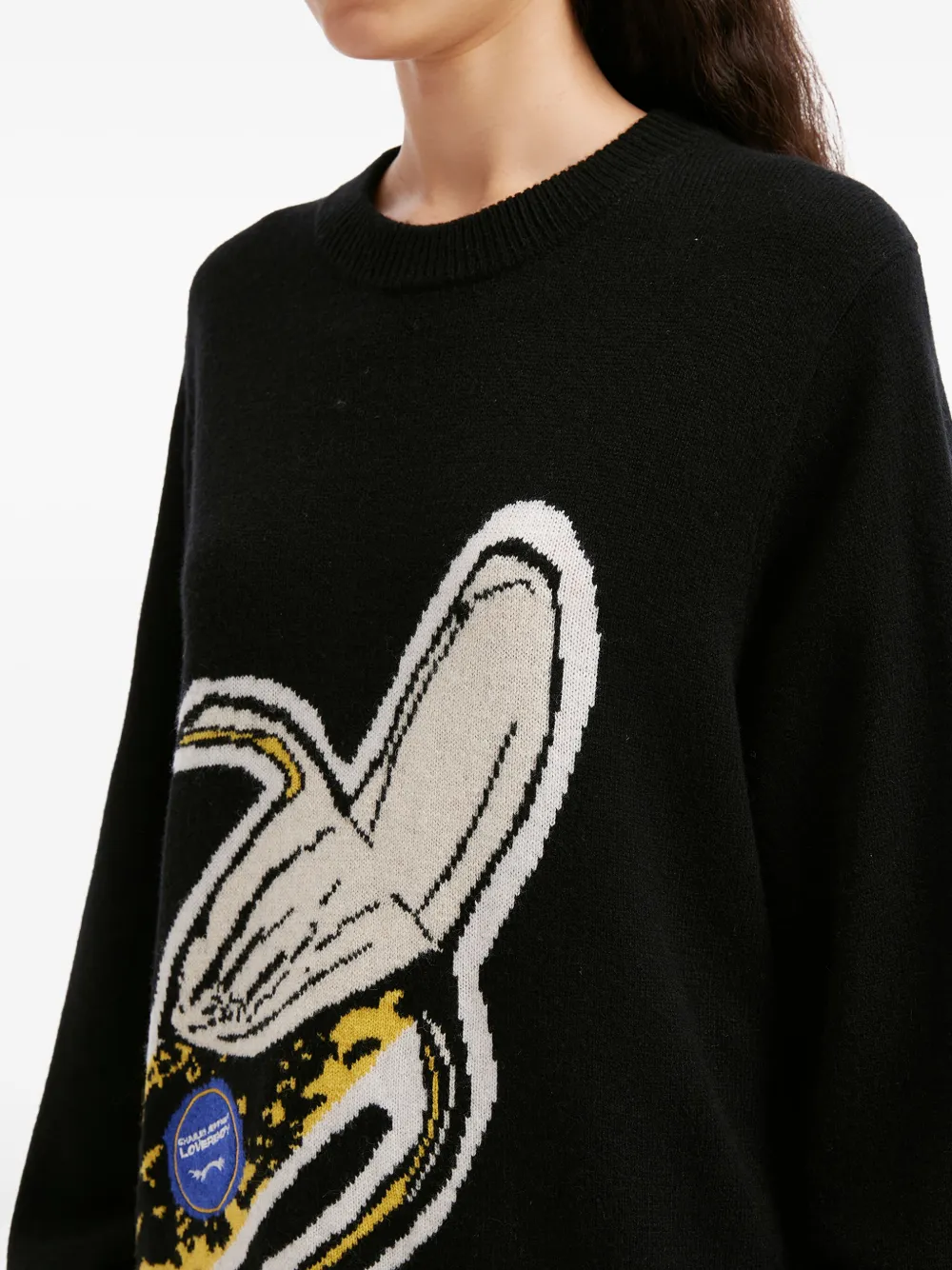 Charles Jeffrey Loverboy Banana-graphic Sweater In Black