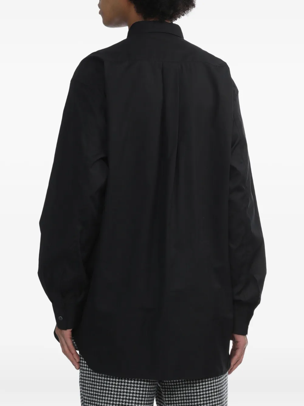 Black Comme Des Garçons Buckled Cotton Shirt In Black