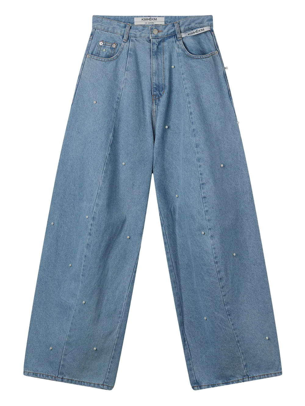 Kimhekim pearl-embellished jeans - Blu