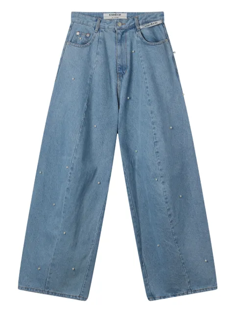 Kimhekim jeans con detalles de perlas