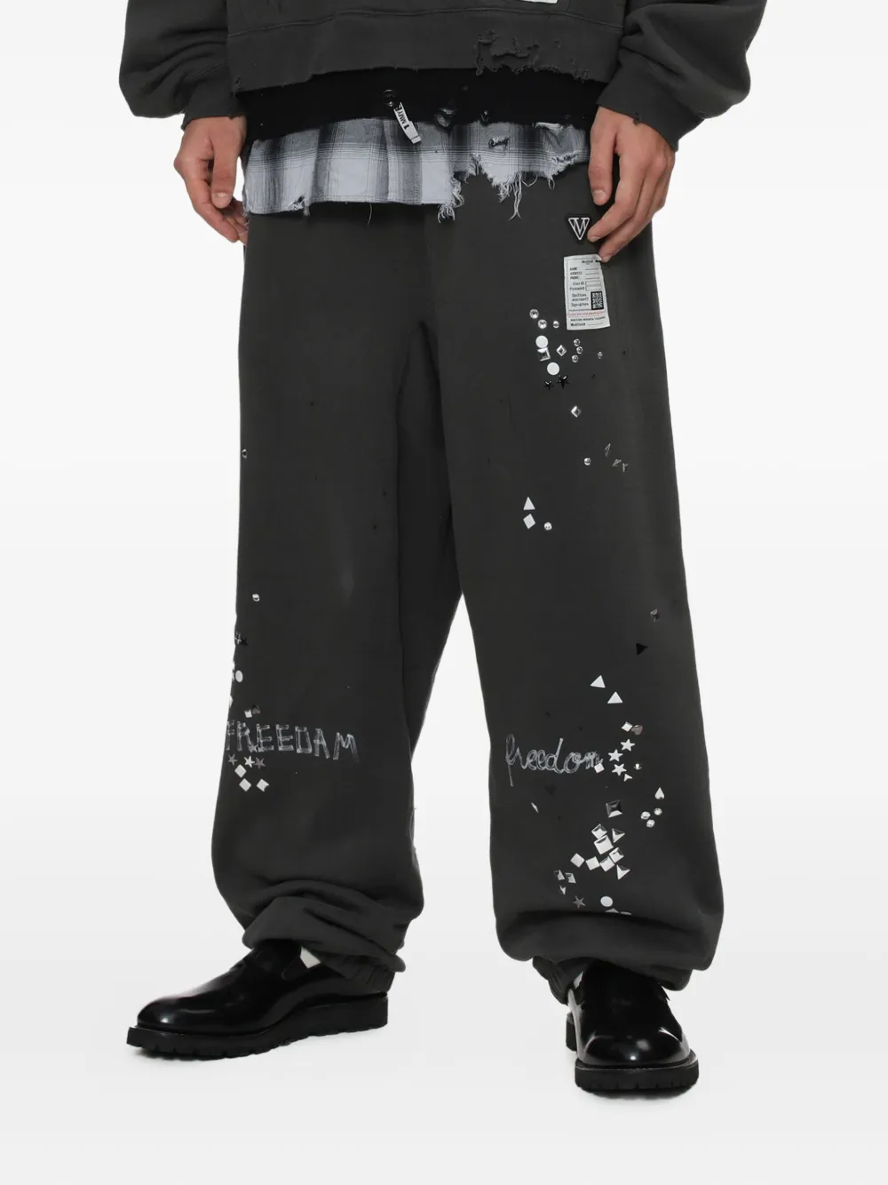 Maison MIHARA YASUHIRO Verfraaide trainingsbroek Grijs