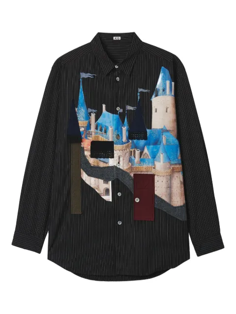 KHOKI striped castle-detail shirt