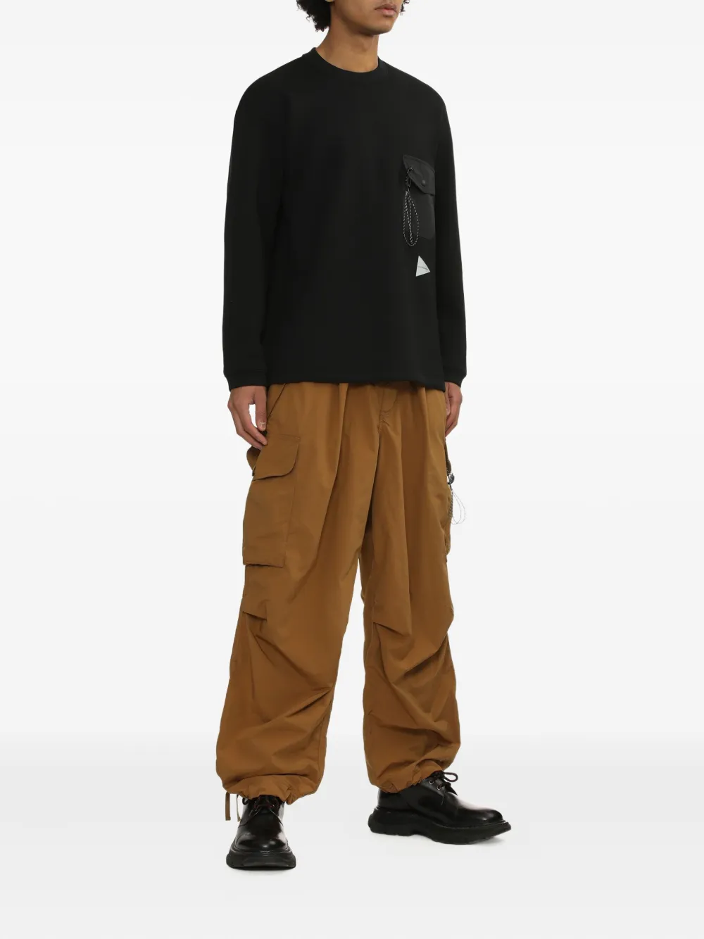 And Wander crew-neck sweatshirt - Zwart