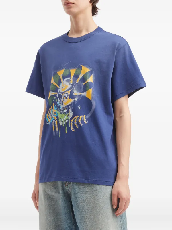 ERL Graphic Print T-shirt | Blue | FARFETCH HK