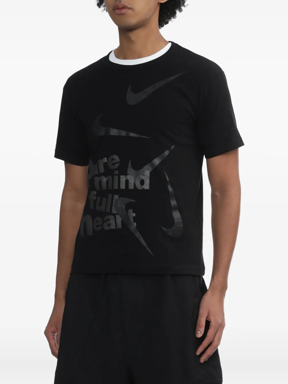 Black Comme Des Garçons x Nike T-shirt met print Zwart