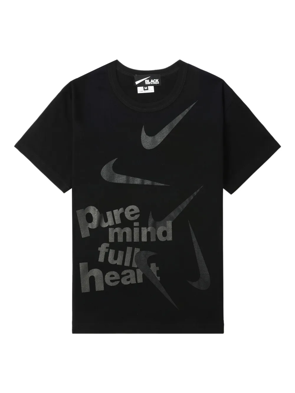 Black Comme Des Garçons playera con estampado gráfico en colaboración con Nike | negro | Image 1