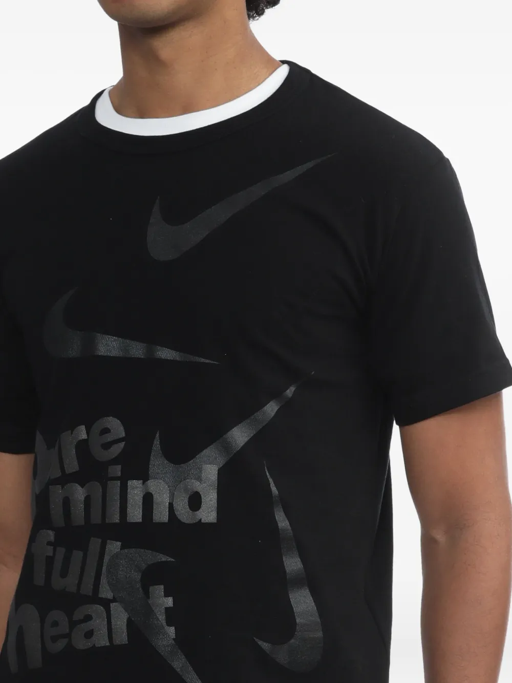 Black Comme Des Garçons x Nike T-shirt met print Zwart