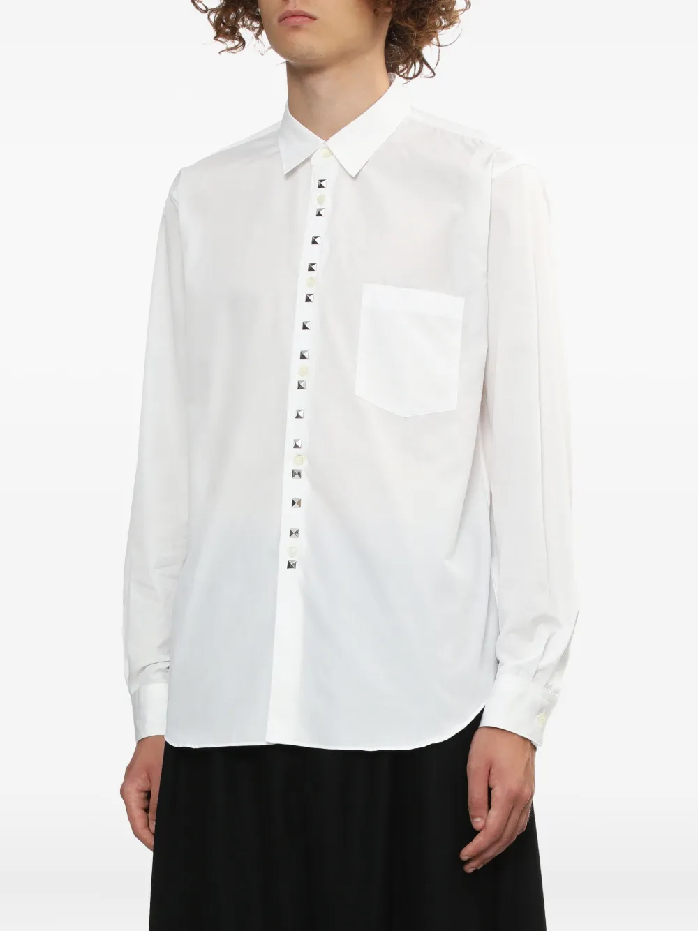 Black Comme Des Garçons Overhemd met knopen Wit