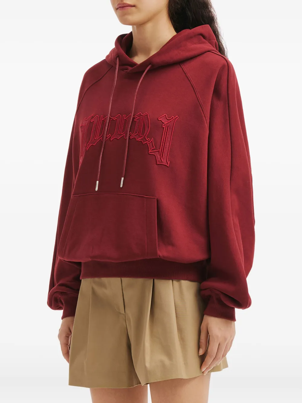 Juun.J Hoodie met borduurwerk Rood